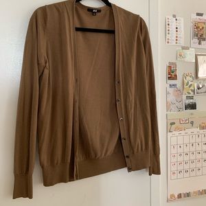 Brown UNIQLO Merino Wool Cardigan